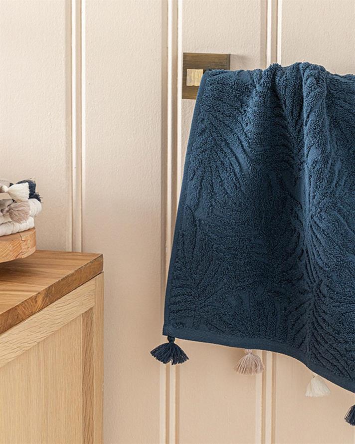 Diana Cottony With Jacquard Hand Towel 30x40 cm Dark Blue