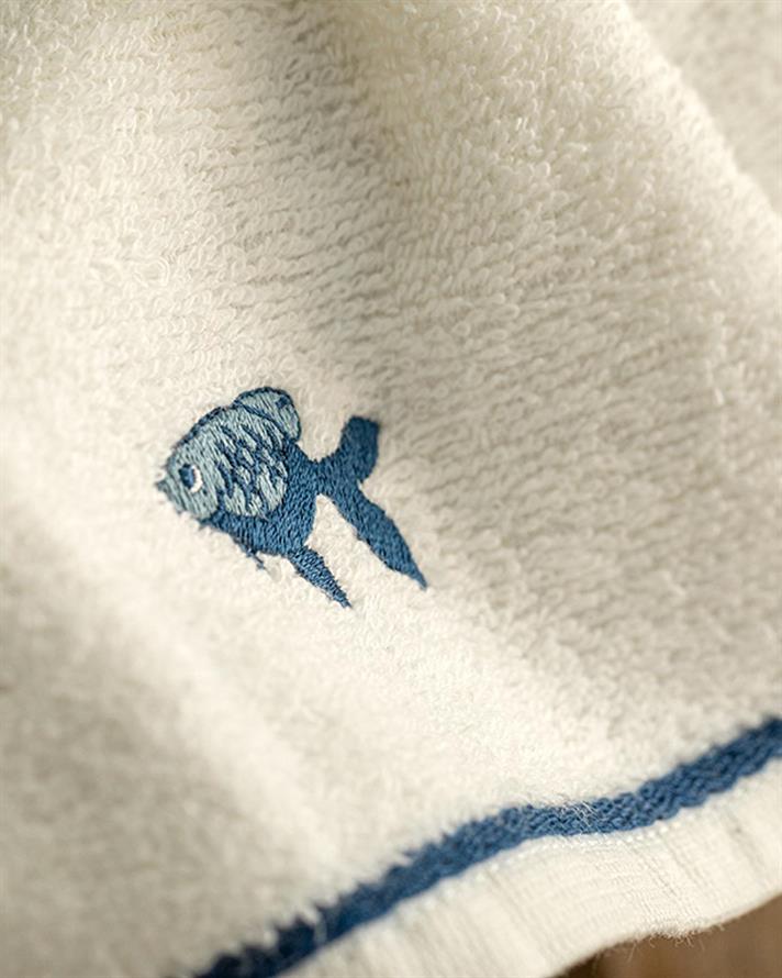 Fish Cottony embroidered Hand Towel 30x40 cm White