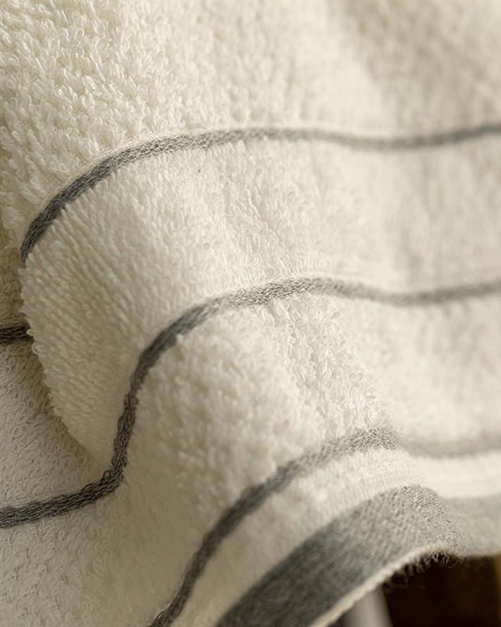 ivy Cottony Striped Hand Towel 30x40 cm White-Gray