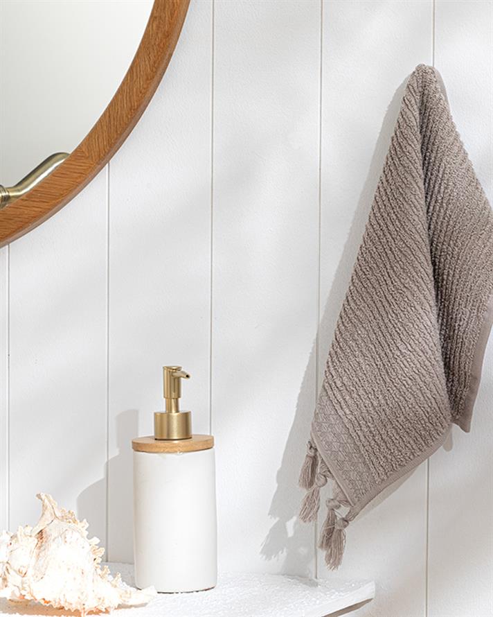 Lima Cottony fringed Hand Towel 30x40 cm Beige