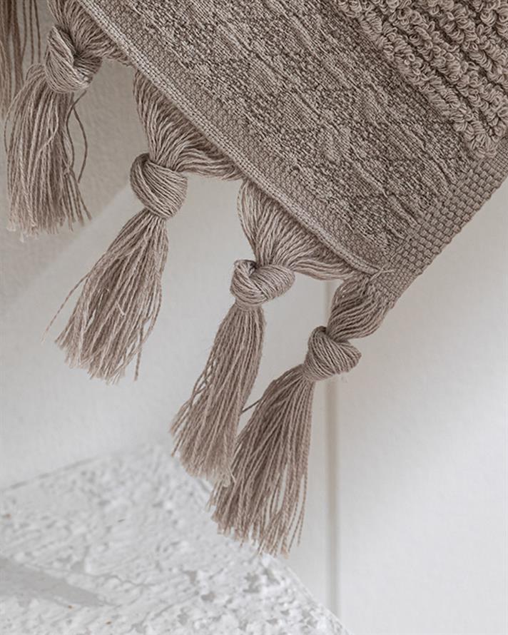Lima Cottony fringed Hand Towel 30x40 cm Beige