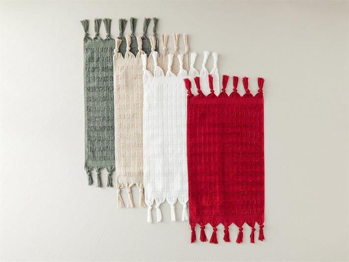 Marvin Cottony Fringed  PROSOP DE MÂINI 30x45 cm Roșu.