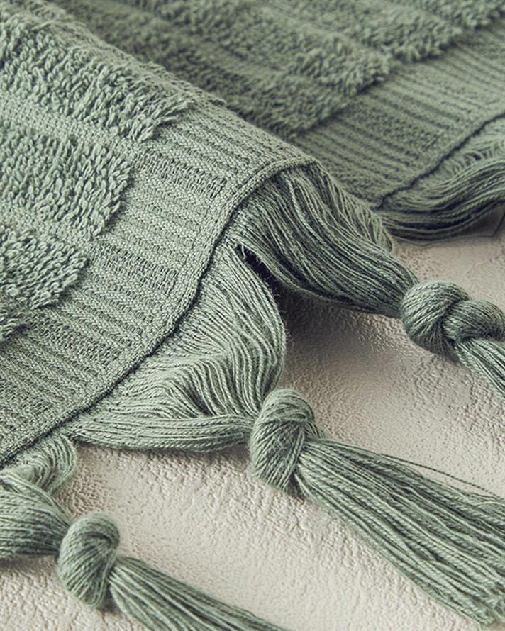 Marvin Cottony Fringed  PROSOP DE MÂINI 30x45 cm Verde.