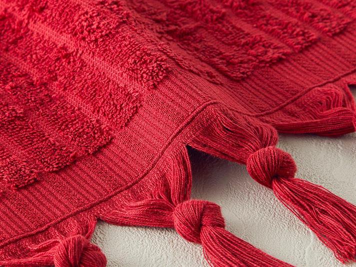 Marvin Cottony Fringed  PROSOP DE MÂINI 30x45 cm Roșu.