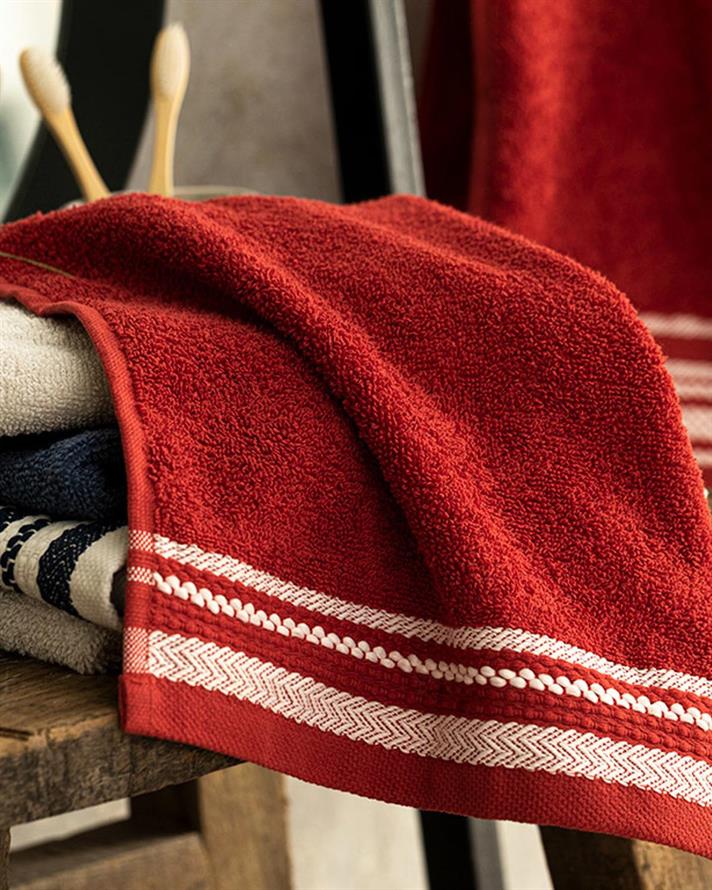 Polka Dot Cottony Hand Towel 30x40 cm Brick Red