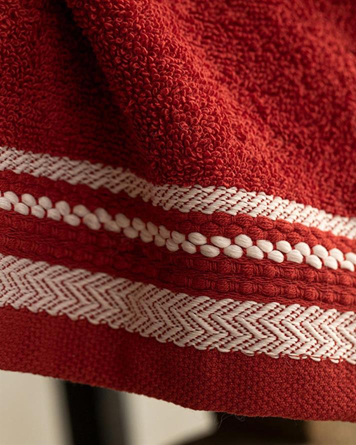 Polka Dot Cottony Hand Towel 30x40 cm Brick Red