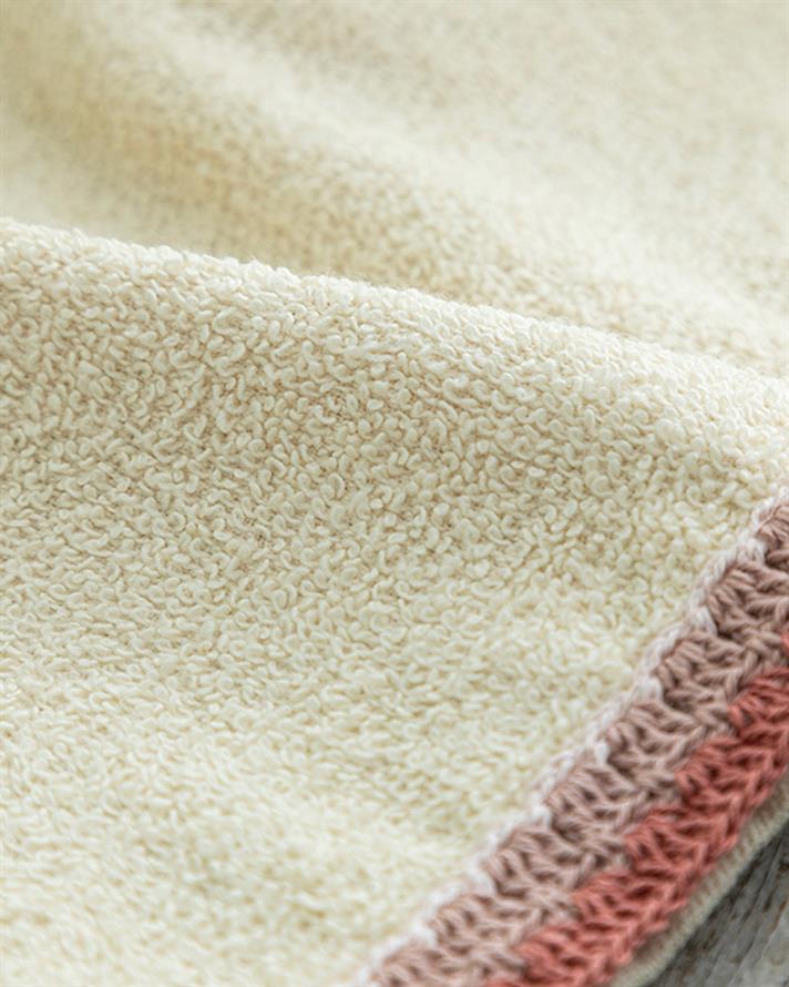 Pure Lace Cottony with crochet Hand Towel 30x40 cm Ecru-Pink