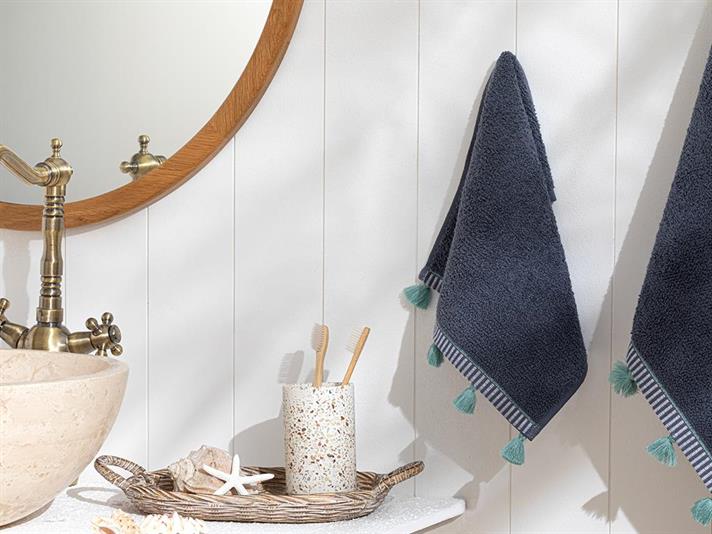 Relift Cottony Fringed Hand Towel 30x40 cm Anthracite