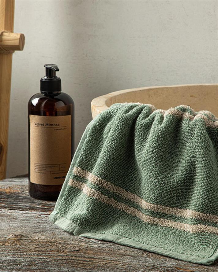 Toretto Cottony Hand Towel 30x40 cm Green-Beige