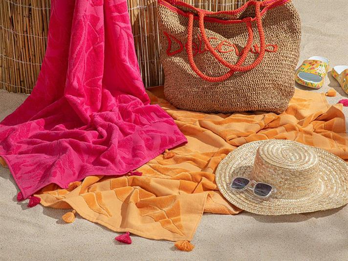 Prosop de plajă, Bony, bumbac, 90x150 cm, portocaliu