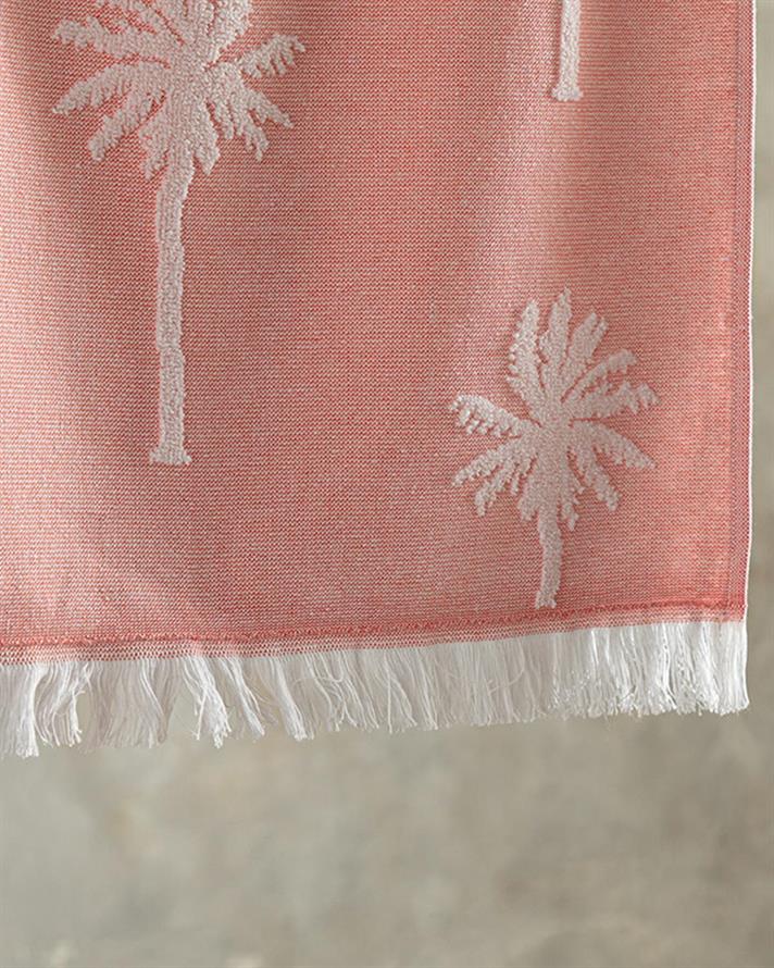 Prosop de plajă, Palm, bumbac-poliester, 75x150 cm, roșu