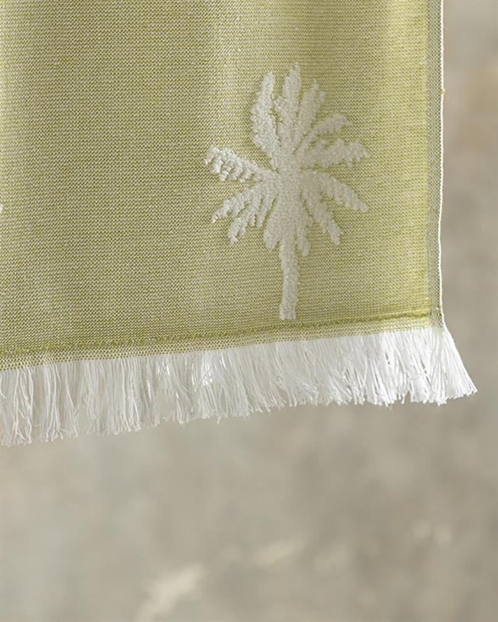 Prosop de plajă, Palm, bumbac-poliester, 75x150 cm, deschis verde