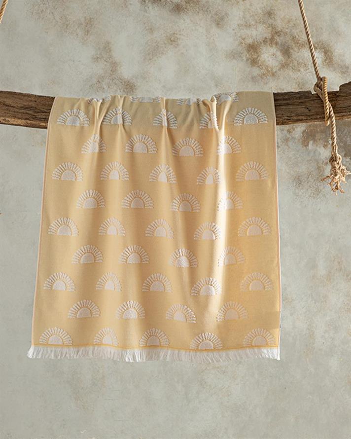 Prosop de plajă, Sunny, bumbac-poliester, 75x150 cm, galben