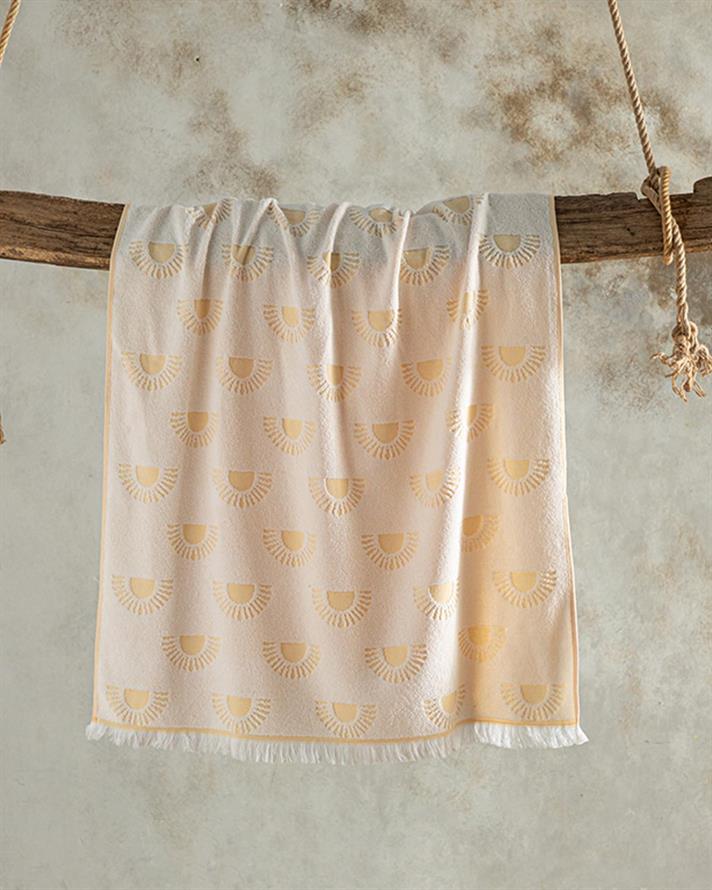 Prosop de plajă, Sunny, bumbac-poliester, 75x150 cm, galben