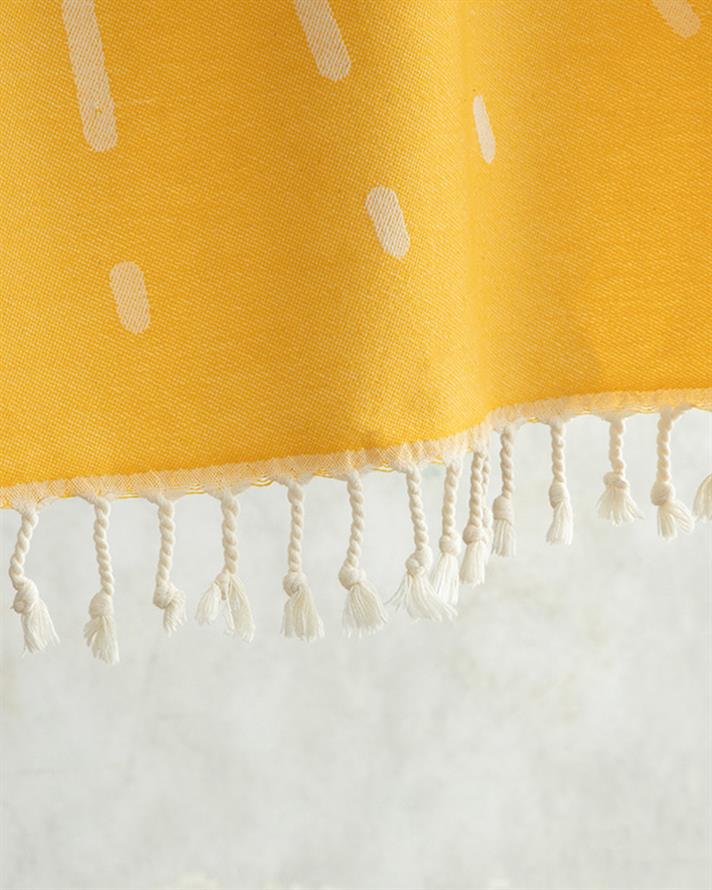 Prosop de plajă turcesc cu uscare rapidă, Pamuklu, bumbac, 90x150 cm, galben-bej