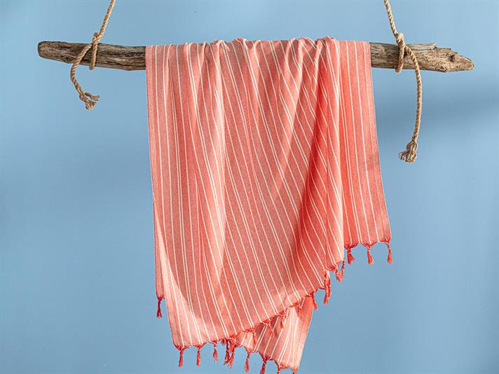 Prosop de plajă turcesc cu uscare rapidă, Merlin, bumbac, 90x160 cm, portocaliu-galben