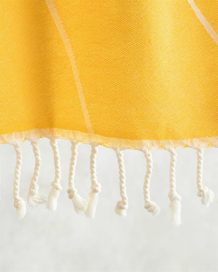 Prosop de plajă turcesc cu uscare rapidă, Sunrise, bumbac, 90x150 cm, galben-bej