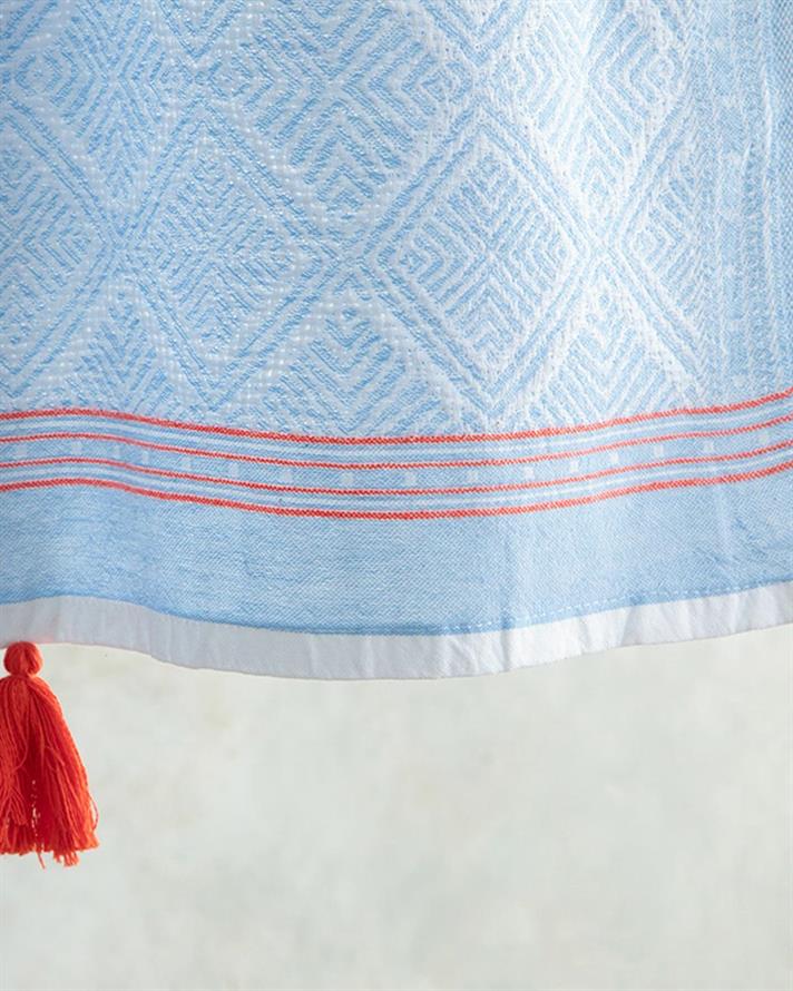 Prosop de plajă turcesc cu uscare rapidă, Beech, bumbac, 90x150 cm, bleu-roșu