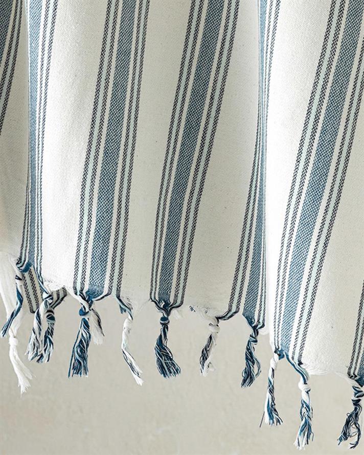 Prosop de plajă turcesc cu uscare rapidă, Nina, bumbac, 90x160 cm, bleu