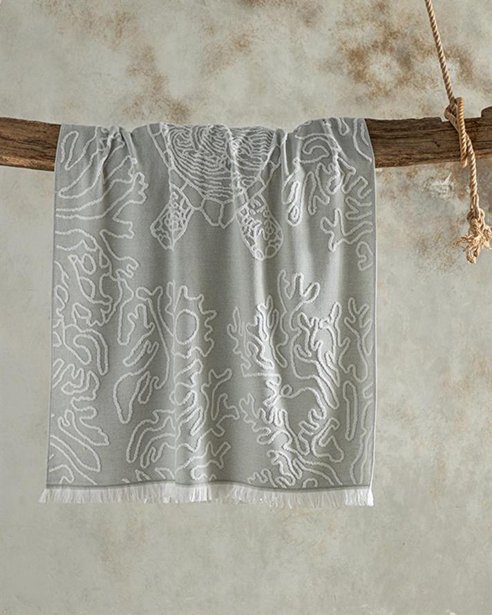 Prosop de plajă, Turtle, bumbac-poliester, 75x150 cm, închis verde