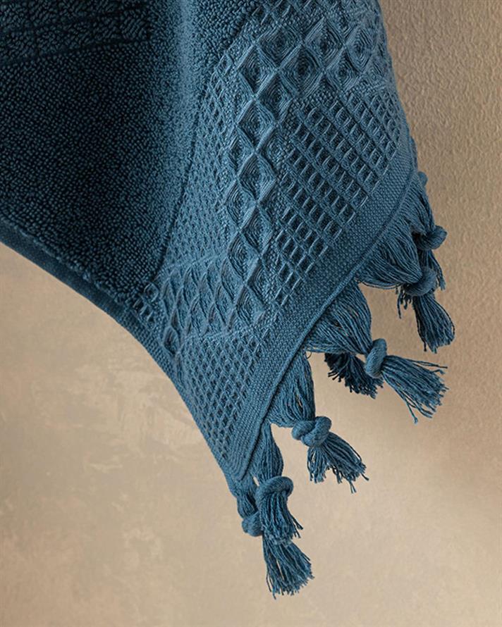 Delta Cottony fringed Hand Towel 30x40 cm Petrol Blue