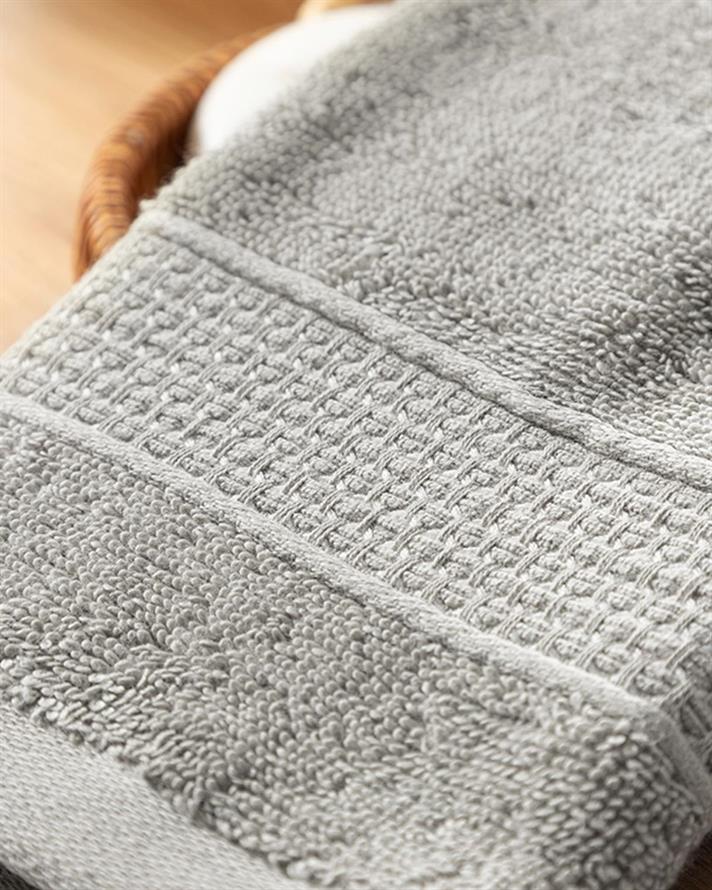 Deluxe Cottony Low Twist Hand Towel 30x50 cm Gray