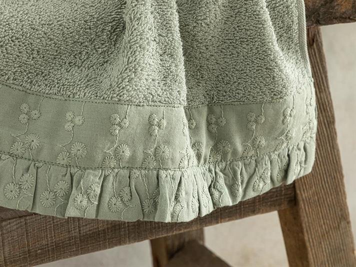 Emily Cottony brode Hand Towel 30x40 cm Sea Green