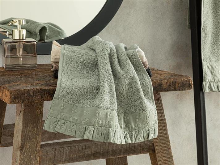 Emily Cottony brode Hand Towel 30x40 cm Sea Green