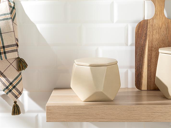 Simply Dolomite Capped Cruet 13x13x12 cm Light Beige