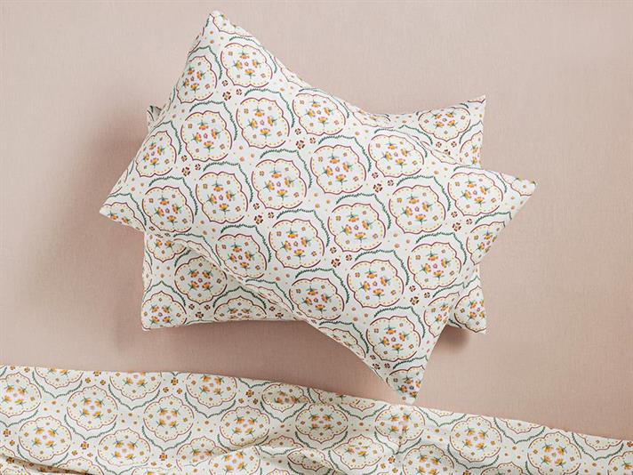 Pure Bouquets Față De Pernă Set 2, Ușor De Calcat, 50*70 Cm, Albastru-Maro