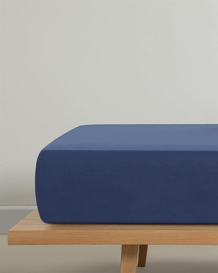 Pure Cu Bumbac Double Cearșaf 240x260 cm Albastrul Nopții