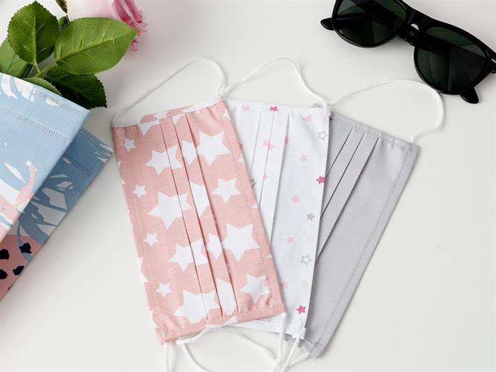 PURE DREAM Cotton Mask 9,5x18 cm Gray-Cream - Rose-Dry