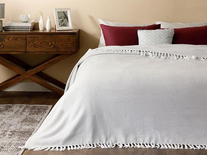 Pure Țesătură Double Cuvertură Pat 240x260 cm Alb