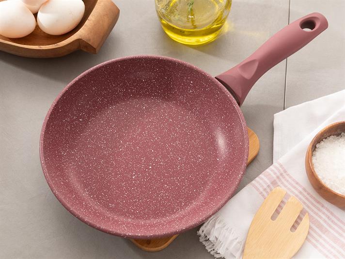 Pure Granite Single Fry Pan 26 cm Claret Red