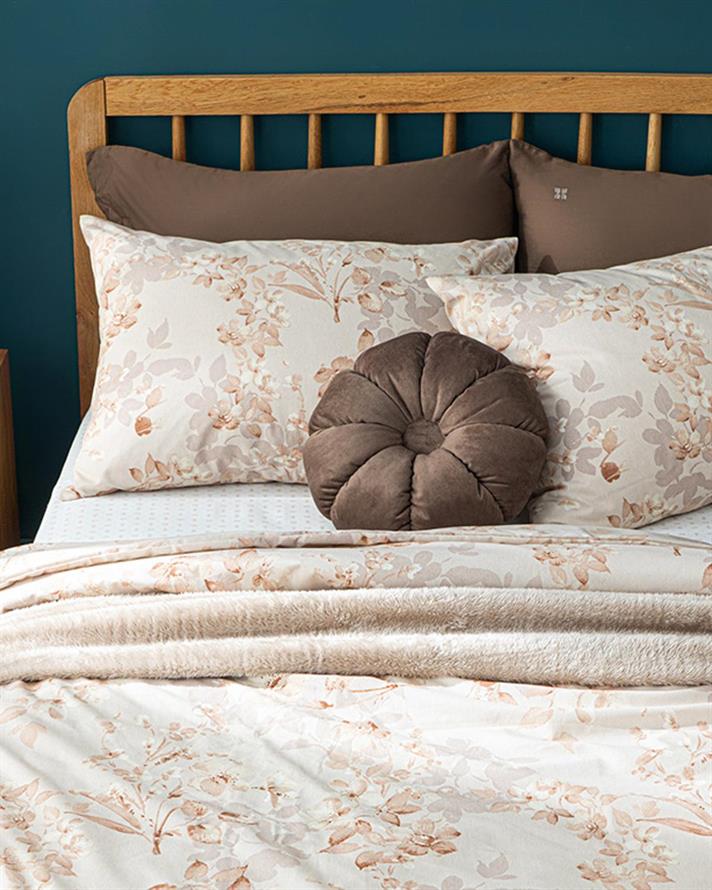 Pure Magnolia Set Lenjerie De Pat Single - Set Lenjerie De Pat Polycotton | English Home, 160 x 220 cm, Terracotta