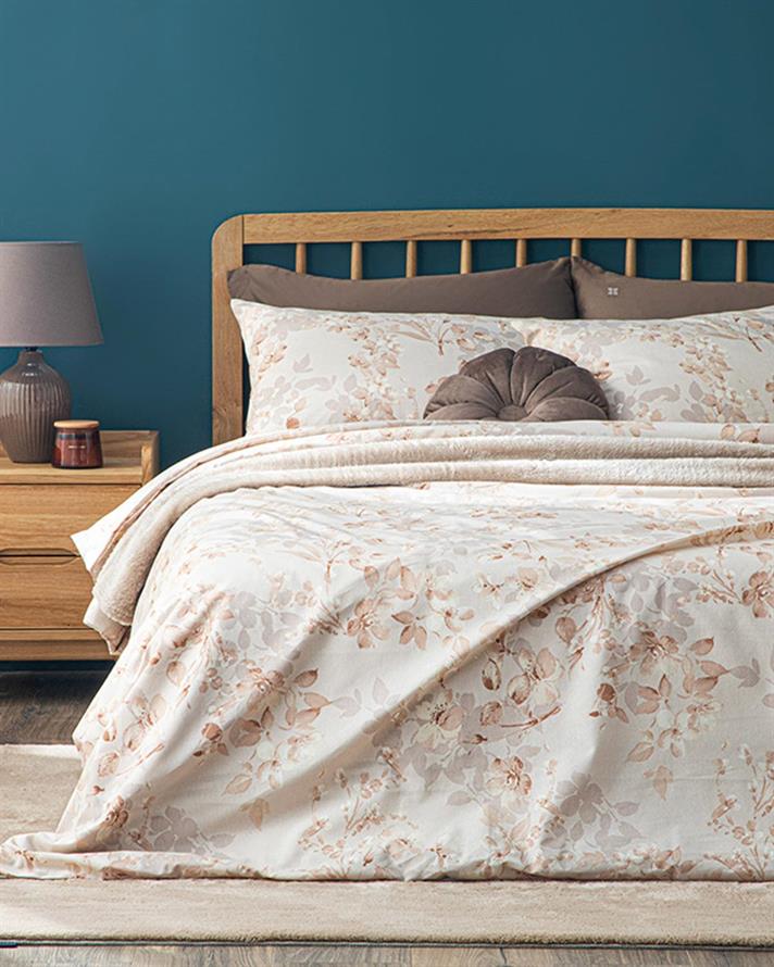 Pure Magnolia Set Lenjerie De Pat Single - Set Lenjerie De Pat Polycotton | English Home, 160 x 220 cm, Terracotta