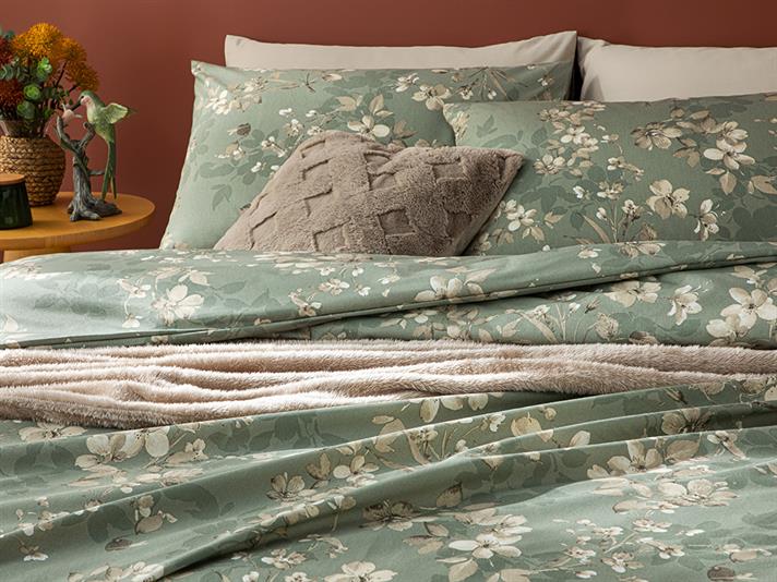 Pure Magnolia Ușor De Călcat Single Set Lenjerie De Pat 160x220 cm Verde