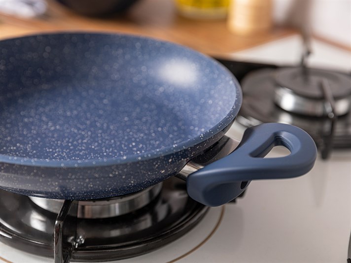 Pure Granite Single Shallow Frying Pan 20 cm Dark Blue