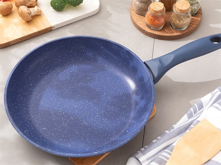 Pure Granite Single Fry Pan 22 cm Dark Blue