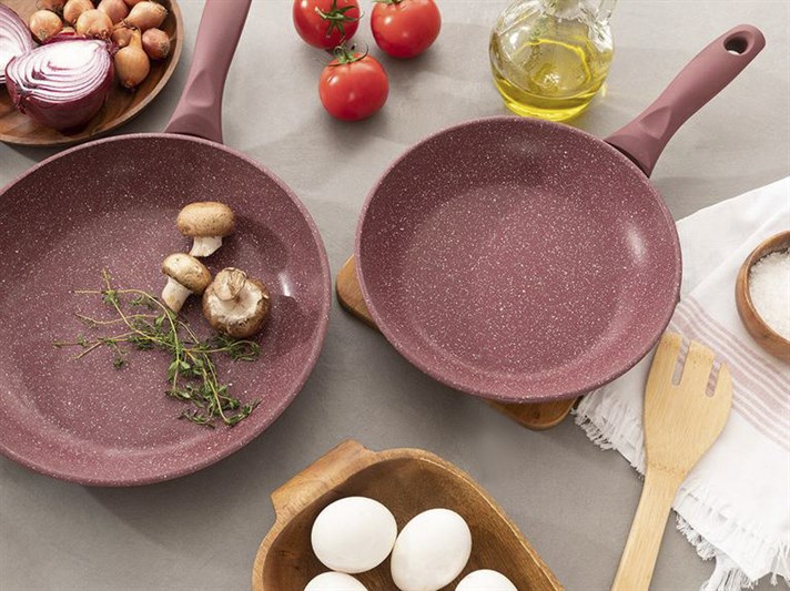 Pure Granite Single Fry Pan 22 cm Claret Red
