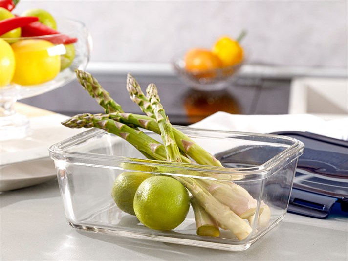 Pureness Glass Rectangular Storage Box 1500 ml Dark Blue