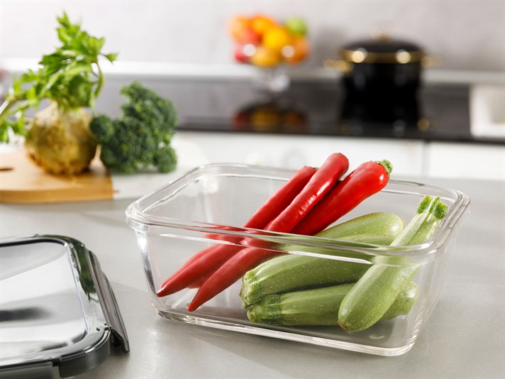 Pureness Glass Rectangular Storage Box 1500 ml Anthracite