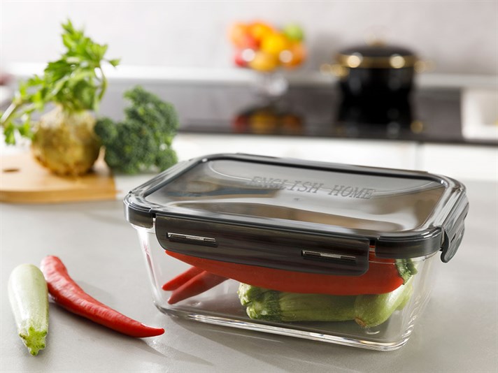 Pureness Glass Rectangular Storage Box 1500 ml Anthracite