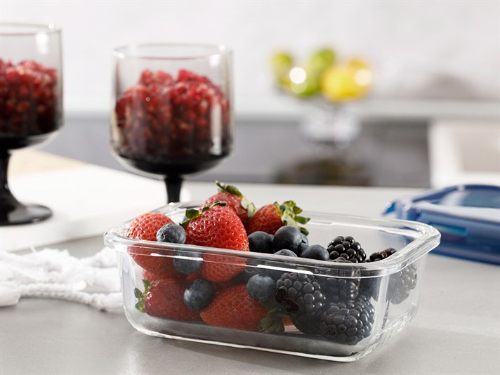 Pureness Glass Rectangular Storage Container 560 ml Navy Blue