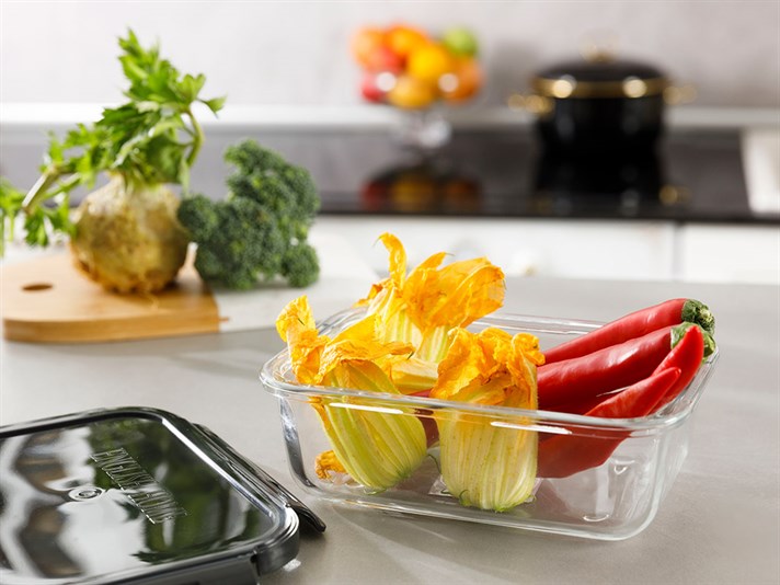 Pureness Glass Rectangular Storage Container 750 ml Anthracite