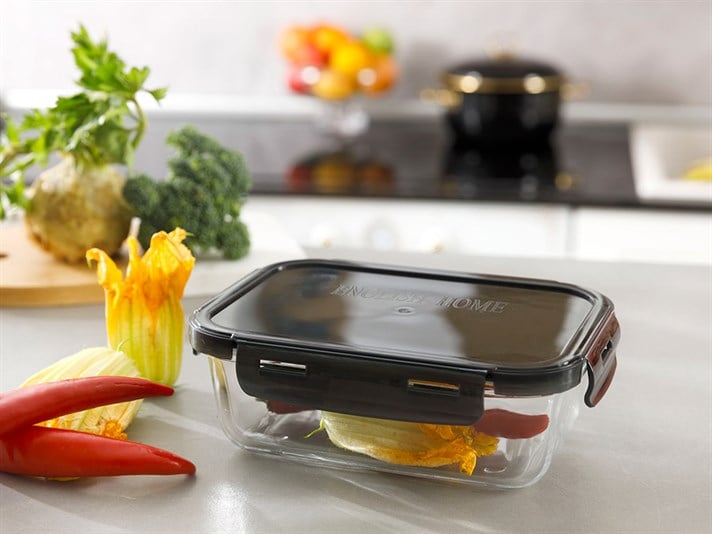 Pureness Glass Rectangular Storage Container 750 ml Anthracite