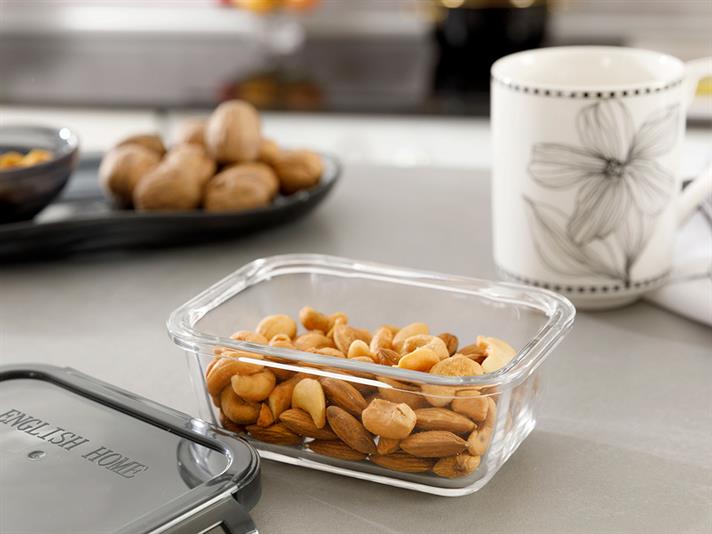 Pureness Glass Rectangular Storage Container 320 ml Anthracite