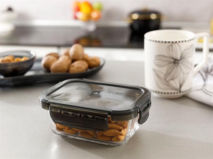 Pureness Glass Rectangular Storage Container 320 ml Anthracite