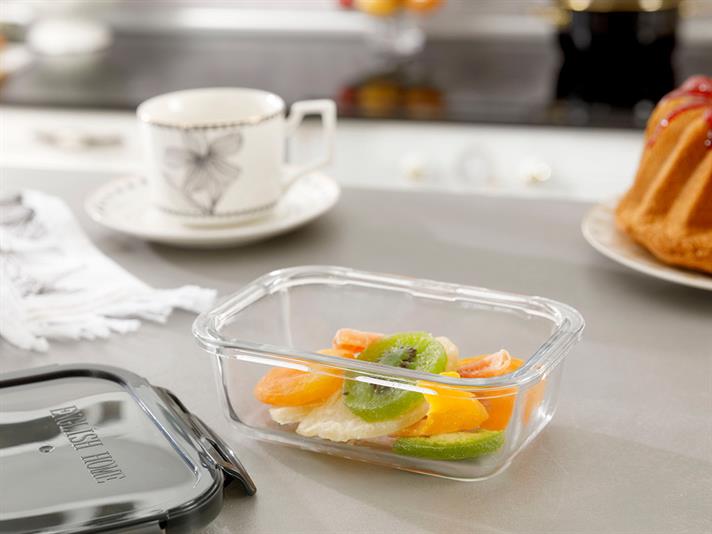 Pureness Glass Rectangular Storage Container 420 ml Anthracite
