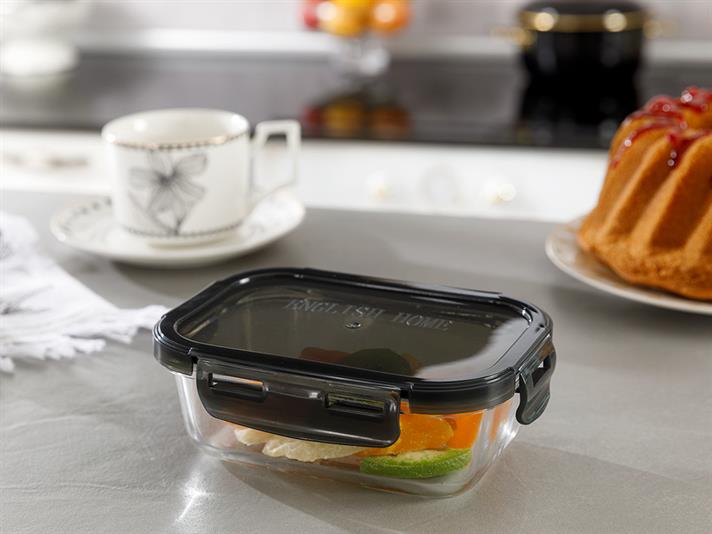 Pureness Glass Rectangular Storage Container 420 ml Anthracite